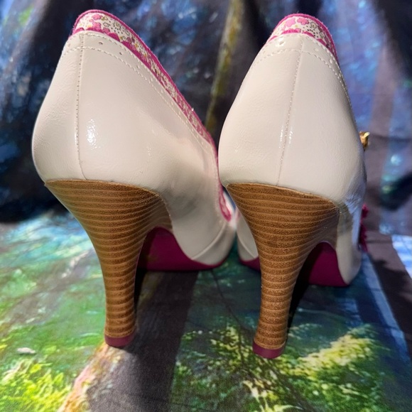Ruby Shoo Cream and Pink Floral Heels - Picture 2 of 6